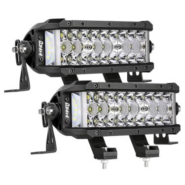 Imagem de Barra de luz LED de 20 cm, 2 peças Niking Auto 204W Side Shooter Cápsulas de luz LED Tripla fileira fora de estrada, foco de inundação, feixe de luz de neblina de trabalho, barra de para-choques para