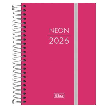 Imagem de Agenda Diária 2026 Espiral M4 176Fls Neon Rosa Tilibra