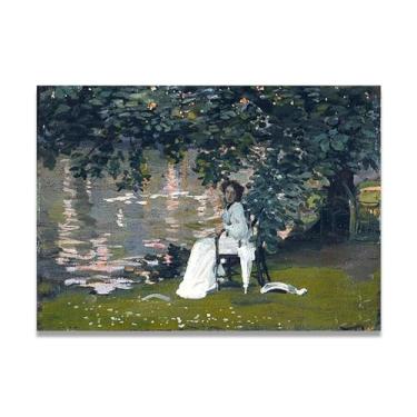 Imagem de Arte em tela Under The Trees At Ranelagh John Lavery Iconic Realist Portrait & War Scene – Decoração de parede irlandesa atemporal para casa 39,98 x 56 cm Un Framed