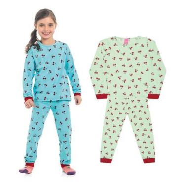 Imagem de Pijama Bebê Menina Manga Longa Inverno Algodão Kamylus 10486, 3, Verde