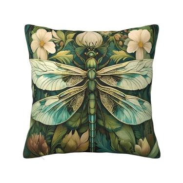 Imagem de Keebik William Morris Capa de almofada abstrata vintage floral veludo borboleta decoração de casa arte déco capa de almofada para cama sofá sala de estar 45,7 x 45,7 cm