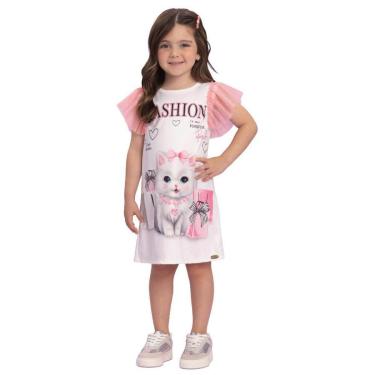 Imagem de VESTIDO MENINA GATINHA TULE ROSA LIGHT MILLI&NINA-Feminino