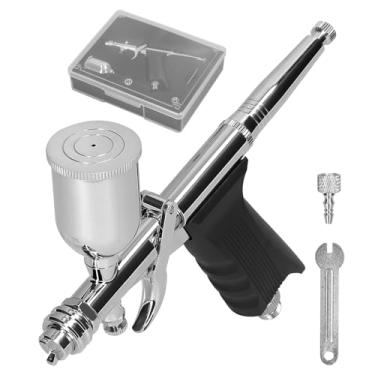 Imagem de T217BA Kit Airbrush Kit Profissional Dual Ação Brush de Ar com 15cc Copos de tinta Bico ajustável para o modelo de carro Diy Pintura maquiagem Bolo de bolo de caos de arte Design (0,3 mm)
