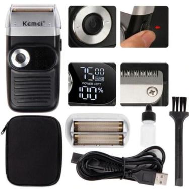 Imagem de Aparador Recarregável Kemei Km 2026 Alta Eficiência Slim USB - FAZA