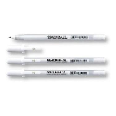Imagem de 3X Caneta Gelly Roll Branca  Sakura
