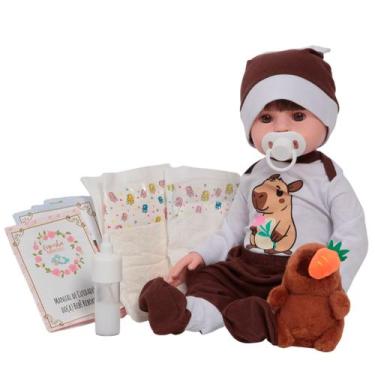 Imagem de Boneco Bebê Reborn Menino Fala 30 Frases Capivara Itens - Cegonha Rebo