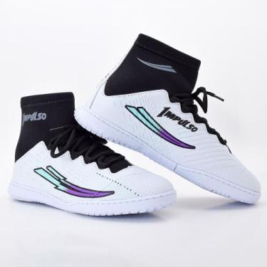 Imagem de chuteira futsal botinha - impulso, Branco lilas, 39