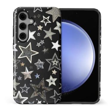 Imagem de ilikediy Capa para Samsung Galaxy S23 FE, HL2 Aesthetics Linda Estrela Negra Híbrida 2 Camadas Capa Rígida Design Padrão de Silicone Capa Protetora