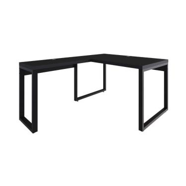 Imagem de Mesa Em L Operacional 135x160x75cm Yon Preto Preto