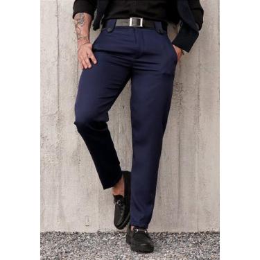 Imagem de Calça Masculina Alfaiataria Milano - Genérica, Azul marinho, GG