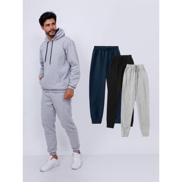 Imagem de Kit Com 3 Calça Moletom Felpado Masculino - acp