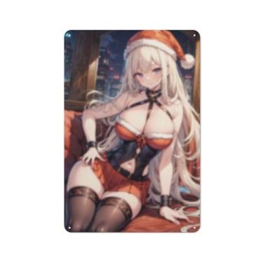 Imagem de Anime Sexy Bikini Hot Girl Pinup Girl Metal Tin Sign Wall Art Poster Decor for Home Bar Club Bedroom Bathroom Man Cave Otaku 20 x 30 cm, AH054