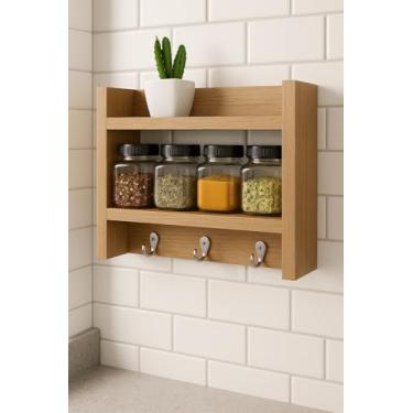 Imagem de Porta Temperos Em Mdf Carvalho Hanover 18mm Suporte Pano Prato