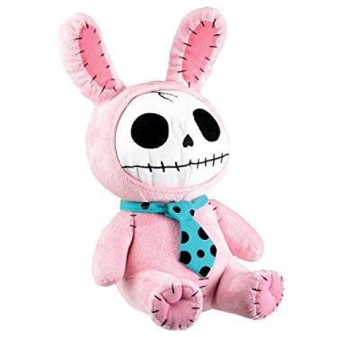 Imagem de SUMMIT COLLECTION Furrybones Pink Bunny Bun Vestindo Uma Gravata Azul De Bolinhas Boneca Pelúcia