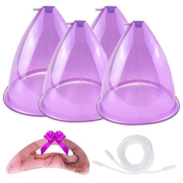 Imagem de 2 pares de ventosas de glúteos de 210 ml e 180 ml, acessórios para máquina de terapia a vácuo de 210 ml e 180 ml, GG para massagem nas nádegas com tubo Y e placa Gua Sha