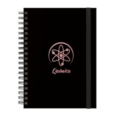 Imagem de Caderno Colegial Plus 12 Matérias Profissões Química (Preto e Rosê)