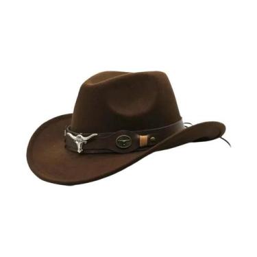 Imagem de Chapéu De Cowboy Retrô Estilo Casual Quente Masculino Feminino De Lã F