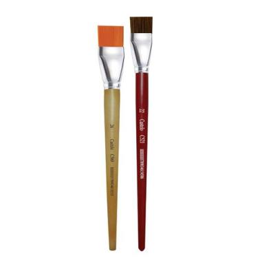 Imagem de Kit 2 Pincéis Chato Artísticos Para Pintura Em Verniz e Artesanato  - 