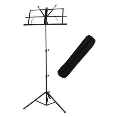 Imagem de Estante partitura dobravel preta pedestal resistente com bag - DOLPHIN