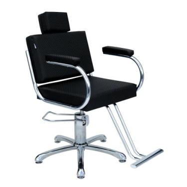 Imagem de Cadeira Poltrona Lotus Fixa Hidráulica Estofado Preto 3D - Moveis e co