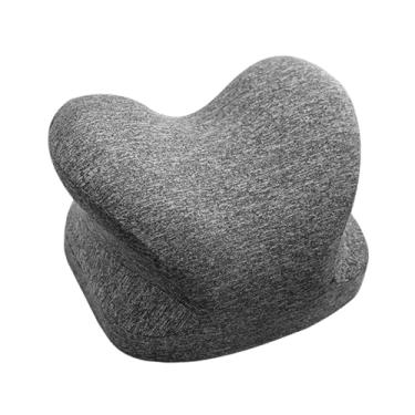 Imagem de Fenteer Almofada de pescoço de espuma viscoelástica para viagem, apoio de cabeça ergonômico portátil, capa removível para carro, avião, dormitório, quarto, Cinza Claro