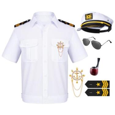 Imagem de Conjunto de fantasias TOGROP Yacht Captain Sailor Cosplay Masculino GG