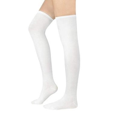 Imagem de Meias esportivas American Trends Thigh High Running White