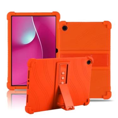 Imagem de Capa para tablet T-Mobile Revvl Tab 2 de 10,1 polegadas, capa protetora para tablet NOUKAJU Tablet, suporte ajustável, silicone macio, capa de proteção de silicone para Revvl Tab 2 (laranja)