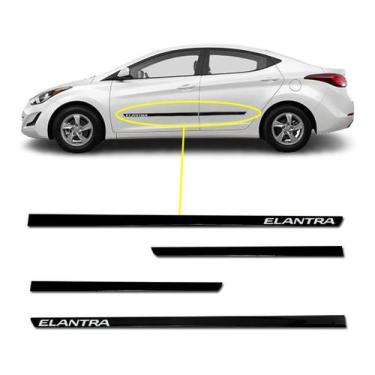 Imagem de Kit Friso Lateral Personalizado Modelo Slim Cor Preto Elantra 2012 a 2