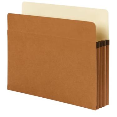 Imagem de Bolso de arquivo Smead SuperTab, aba de corte reto grande, expansão de 8,89 cm, tamanho da letra, vermelho, 25 por caixa (73230)