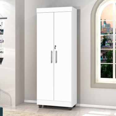 Imagem de Armário Multiuso Lavanderia com Chave 2 Portas 1,80m Texas Branco J&A