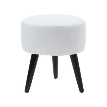 Imagem de Puff Banco Nina Em Tecido Suede - Branco - Cor: Branco - Rud House