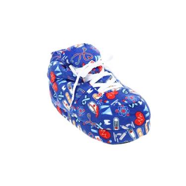 Imagem de Happy Feet Pantufas padrão para homens, mulheres e crianças – sapatos femininos, presentes para mulheres, como visto na regata tubarão – Chinelos de casa grandes para mulheres com sola de borracha