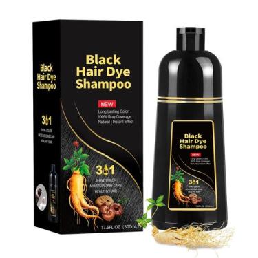 Imagem de Shampoo de corante COSKOA Black 3 em 1, cobertura 100% cinza, 520mL