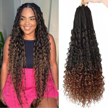 Imagem de Crochet Hair LYCSOU Goddess Box Braids de 24 polegadas para mulheres n