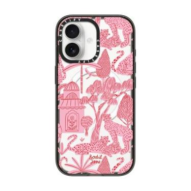 Imagem de CASETiFY Capa Impact para iPhone 17 [fina/compatível com Magsafe/2,5 m. Proteção contra quedas de grau militar 4X] - Cheetah Paradise Pink - Preto transparente