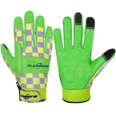 Imagem de SLARMOR Luvas de couro para jardinagem para mulheres - Luvas de trabalho à prova de espinhos com tela sensível ao toque para capinar, cavar, plantar, podar luvas de jardim - Médio