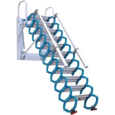 Imagem de Escada De Sótão Escada De Sótão Manual Escada De Sótão Montada Na Parede Escadas De Loft Para Casa Degraus Antiderrapantes Escada Telescópica Com Corrimãos, H1, 3.25-3.5m