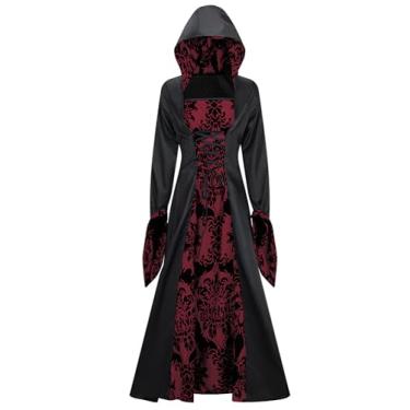 Imagem de Aivtalk Vestidos góticos Steampunk para mulheres, vestido de baile vitoriano Queen com capuz, baile de máscaras, vestidos de festa medievais, 3GG, roxo