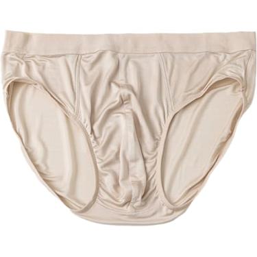 Imagem de Cuecas De Seda 100% Amoreira Masculinas Calcinha De Cetim Clássico De Cintura Baixa, Skin Color, 3XL