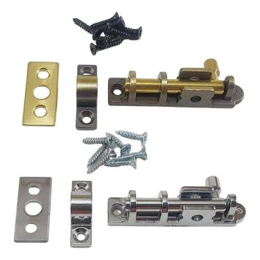 Imagem de Trinco Redondo Ferrolho Fecho Porta Janela Madeira Aco Alumi