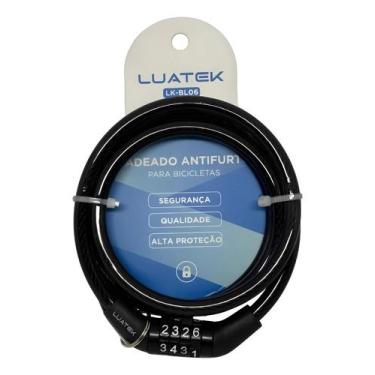 Imagem de Cadeado Antifurto Bicicleta Senha 4 Dígitos Luatek LK-BL06, Preto