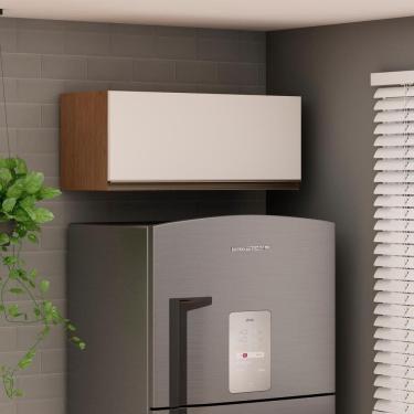 Imagem de Armário de Cozinha Genialflex Conecta Pt. Basc. Ébano Branco