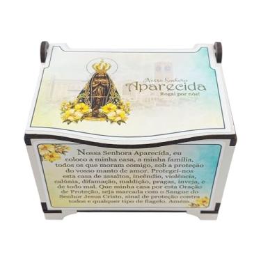 Imagem de Kit Benção Religioso com Óleo, Água Benta e Sal Grosso – Caixa MDF Luxo com Adesivo Sagrado (Nossa Senhora Aparecida, 2)
