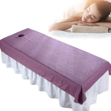 Imagem de Ouliget Lençóis de mesa de massagem à prova d'água à prova de óleo com furo, capa de cama de spa macia e limpável, capa de descanso para mesas de massagem com estampa de rosas para spa e salões de