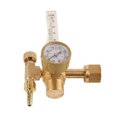 Imagem de Regulador de argão, botão manual de ferramenta de soldagem de ajuste, medidor de pressão e medidor de fluxo de gás, para entrada CGA 320, aplicável para máquina de soldar argônio