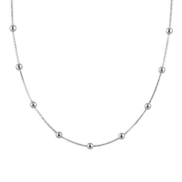 Imagem de Colar Cordao Bolinha 45 cm Folheado a Prata 925 - Papillon Semi Jóias