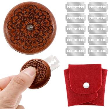 Imagem de ZLHETWT Ferramenta de pontuação de massa de pão, cortador compacto de massa de pão, marcador de pão de fermento de 5 cm com 10 lâminas de aço inoxidável, ferramenta de corte de massa com saco de