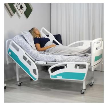 Imagem de Cama Hospitalar Motorizada com Controle Remoto e Colchão D33 Incluso – 4 Grades Laterais, Leito Articulado, Estrutura Reforçada