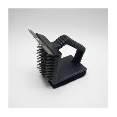 Imagem de Escova para Grelha de Churrasqueira, Limpador com Cerdas de Aço, Cabo Ergonômico, Preto, para Limpeza de Churrasqueiras e Grelhas